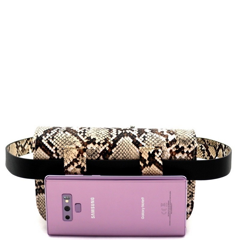 snake print waist bag